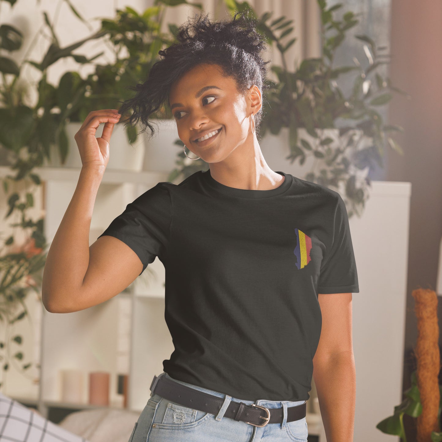 Tchad Embroidered Map Short-Sleeve Unisex T-Shirt