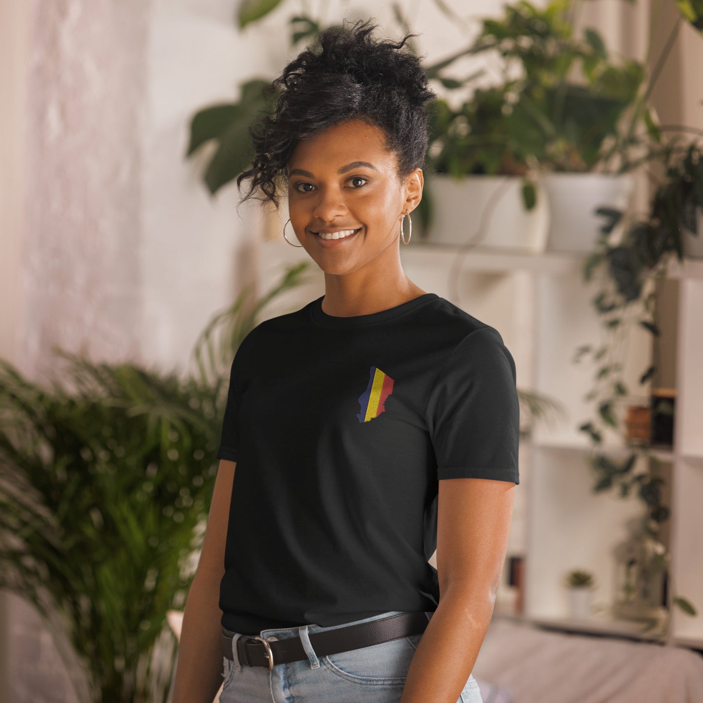 Tchad Embroidered Map Short-Sleeve Unisex T-Shirt