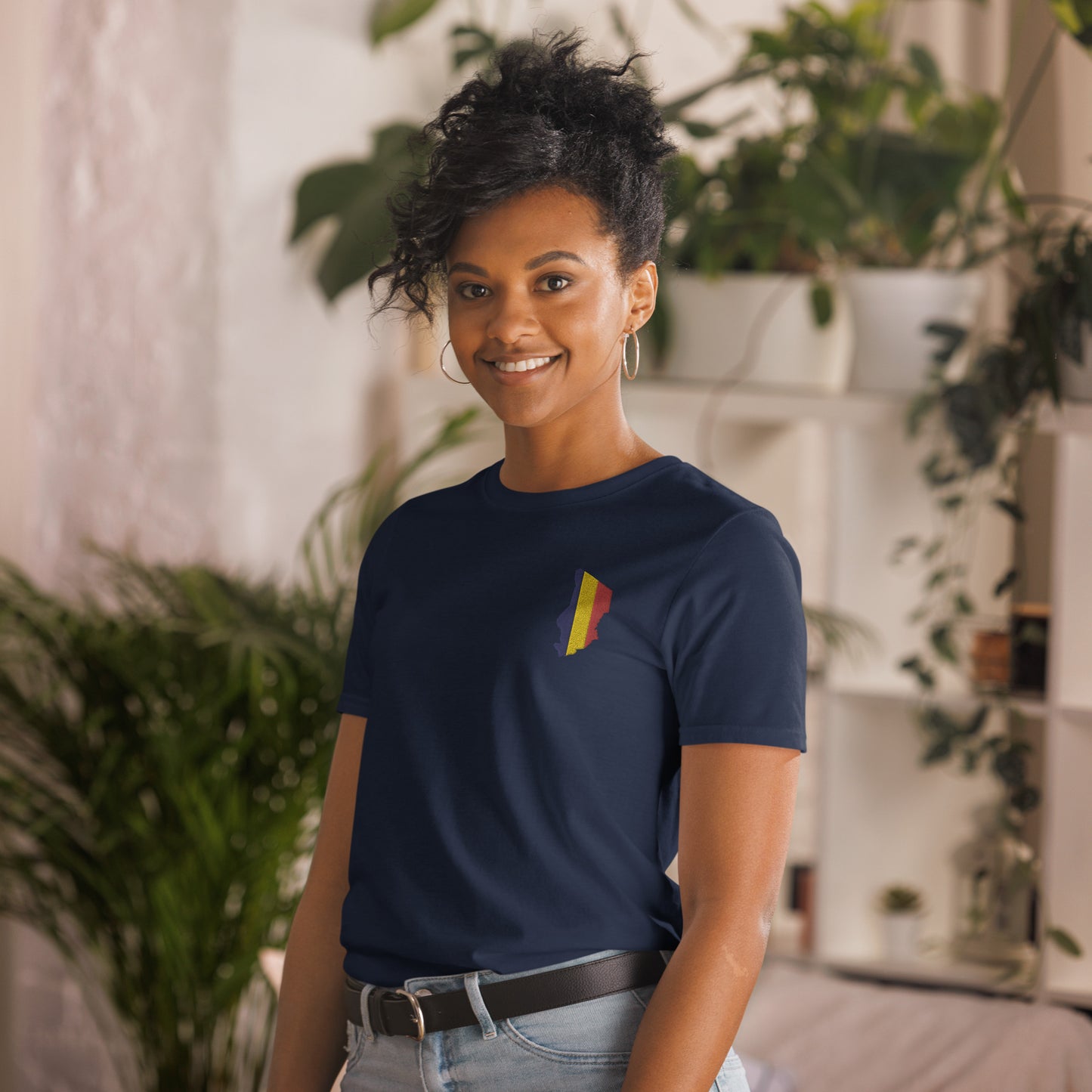 Tchad Embroidered Map Short-Sleeve Unisex T-Shirt
