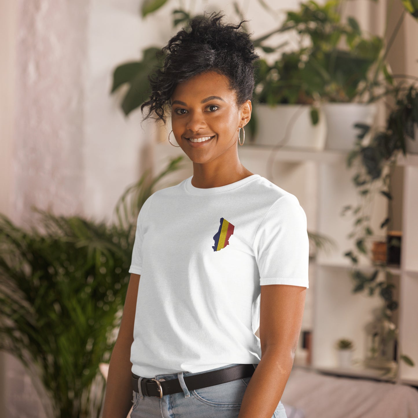 Tchad Embroidered Map Short-Sleeve Unisex T-Shirt