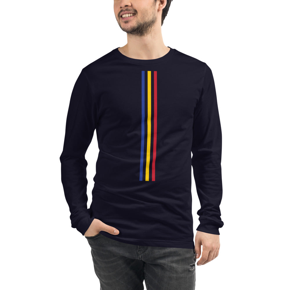 Three Lines Men Long Sleeve T-Shirt - Team Chad Clothing