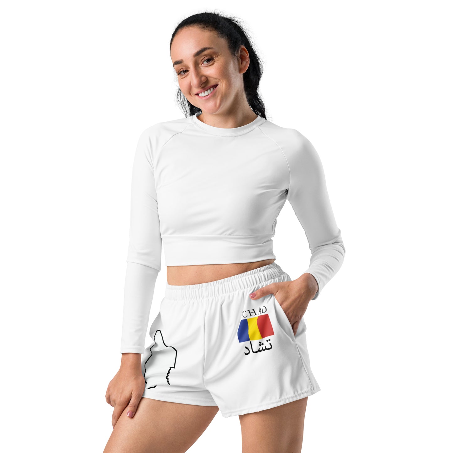 Tchad Map Women’s Recycled Athletic Shorts